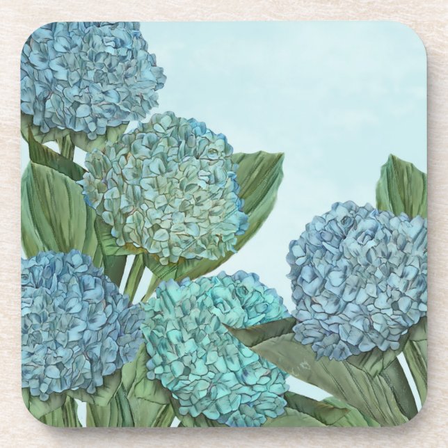 Dessous de verre papier Carré Blue Hydrangea (Devant)