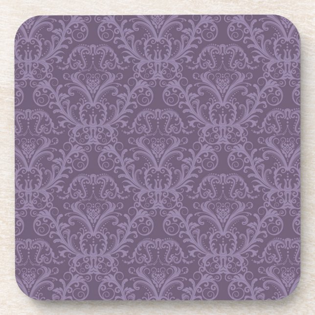 Dessous-de-verre Papier peint à fleurs mauves 2 (Devant)