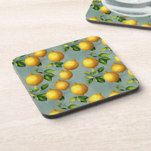 Dessous-de-verre Papier peint à motif de citrons de style vintage