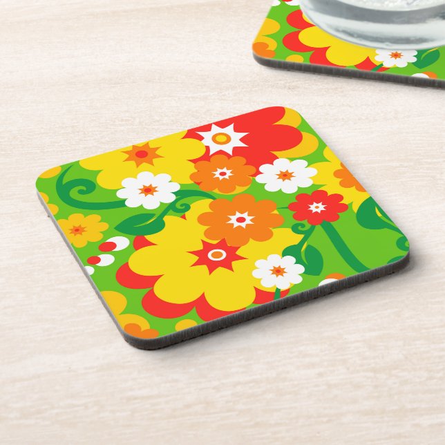 Dessous-de-verre Papier peint Funny Flower Power (Côté gauche)