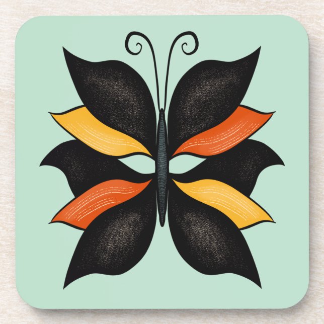 Dessous-de-verre Papillon Abstrait Beau insecte (Devant)