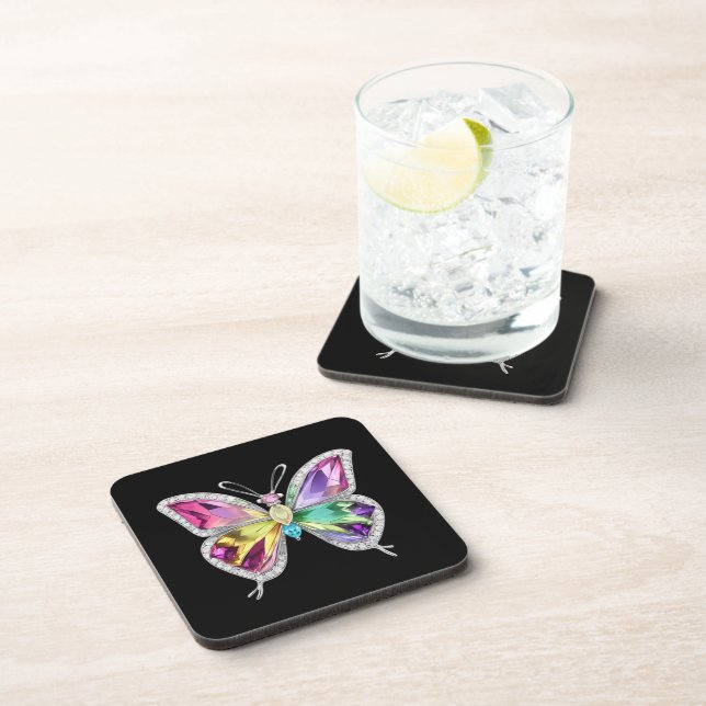 Dessous-de-verre Papillon en cristal arc-en-ciel bijoux (Côté Droit)