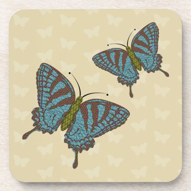 Dessous-de-verre Papillon Japonais Coaster Carré (Devant)