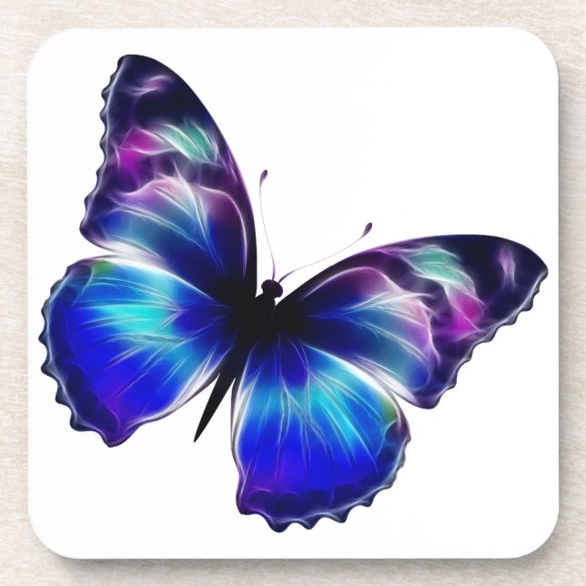 Dessous-de-verre Papillon peint en violet (Devant)