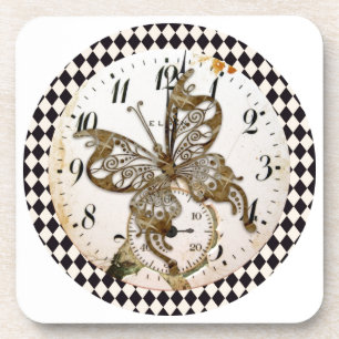 Dessous-de-verre Papillon Steampunk Rond