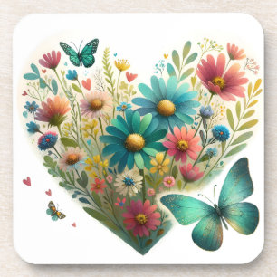 Dessous-de-verre Papillons Botaniques Fleur Sauvage Murmurante