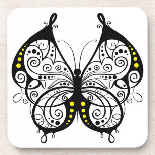 Dessous-de-verre Papillons en dentelle noire 5