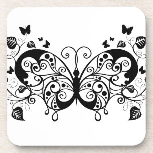 Dessous-de-verre Papillons en dentelle noire 9