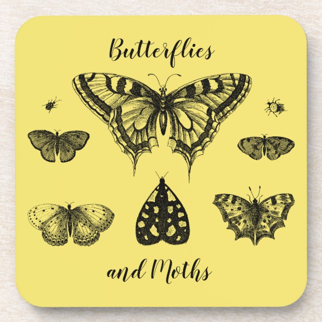 Dessous-de-verre Papillons et Moths Impression Vintage (Devant)