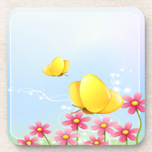 Dessous-de-verre Papillons jaunes