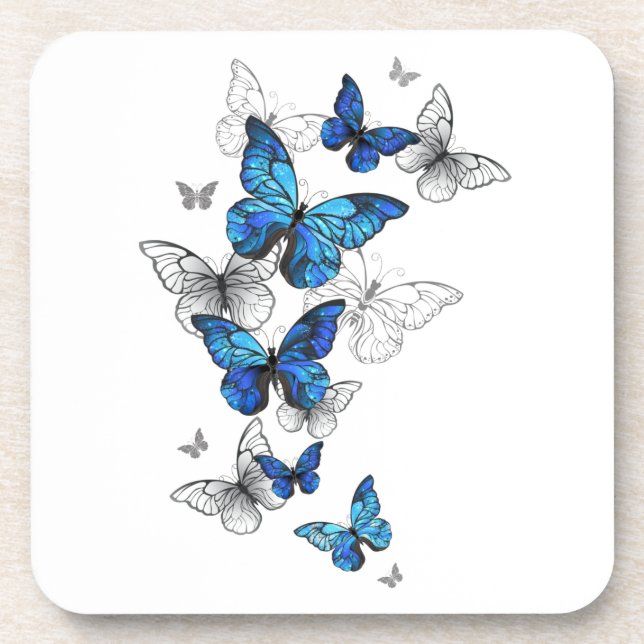 Dessous-de-verre Papillons volants bleus Morpho (Devant)