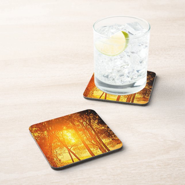 Dessous-de-verre Pâque de boisson Sun et arbres (Côté Droit)