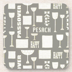 Dessous de verre Pâques "Vin et Pâque Matzah"