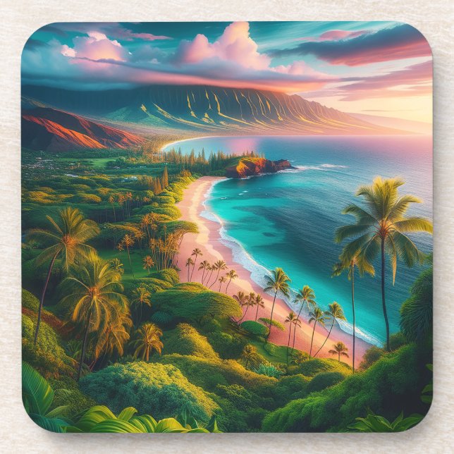 Dessous-de-verre Paradis tropical de l'île de Maui (Devant)