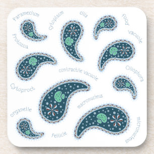 Dessous-de-verre Paramecia Paisley Protozoaire Science de la biolog