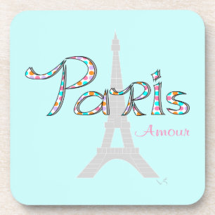 Dessous-de-verre PARIS Amour avec Tour Eiffel