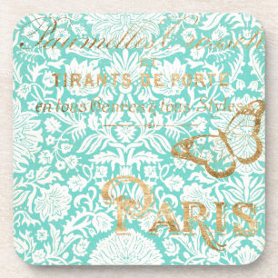 Dessous-de-verre Paris Gold Design vintage Avec Papillon