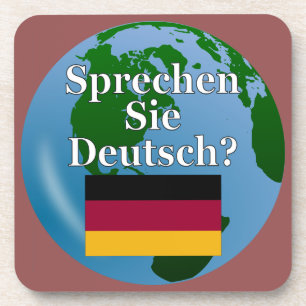 Dessous-de-verre Parles-tu allemand ? en allemand. Drapeau et globe