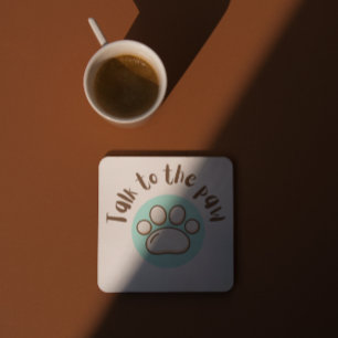 Dessous-de-verre Parlez à la patte illustrée minimaliste chat