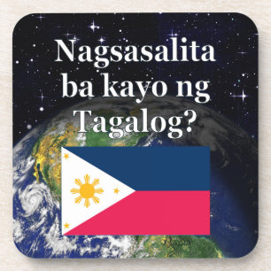Dessous-de-verre Parlez-vous le tagalog ? en tagalog. Drapeau et Te