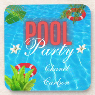 Dessous-de-verre Partie du pool Anniversaire d'été