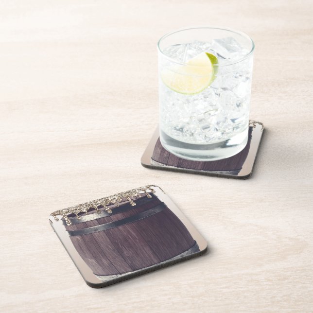 Dessous-de-verre Parties scintillant d'or goutte rustique Glam Pays (Côté Droit)