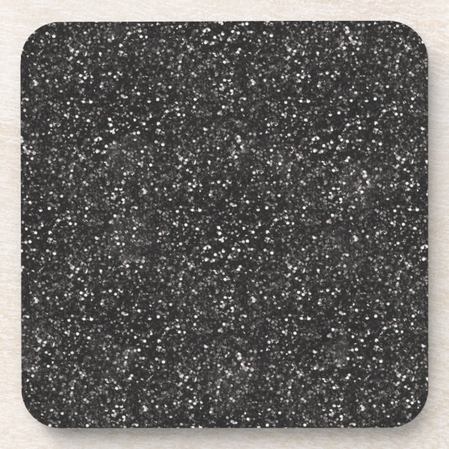 Dessous-de-verre Parties scintillant noire gris argent foncé (Devant)