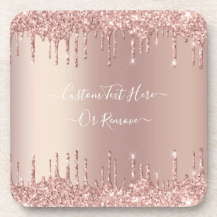 Dessous-de-verre Parties scintillant rose Gold Blush Éclats Texte p