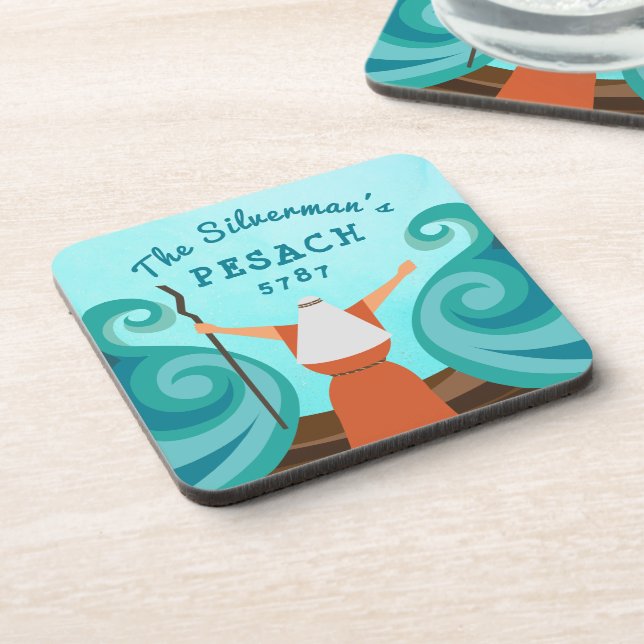 Dessous-de-verre Passover Personnalisé Nom de famille Année Cartogr (Côté gauche)