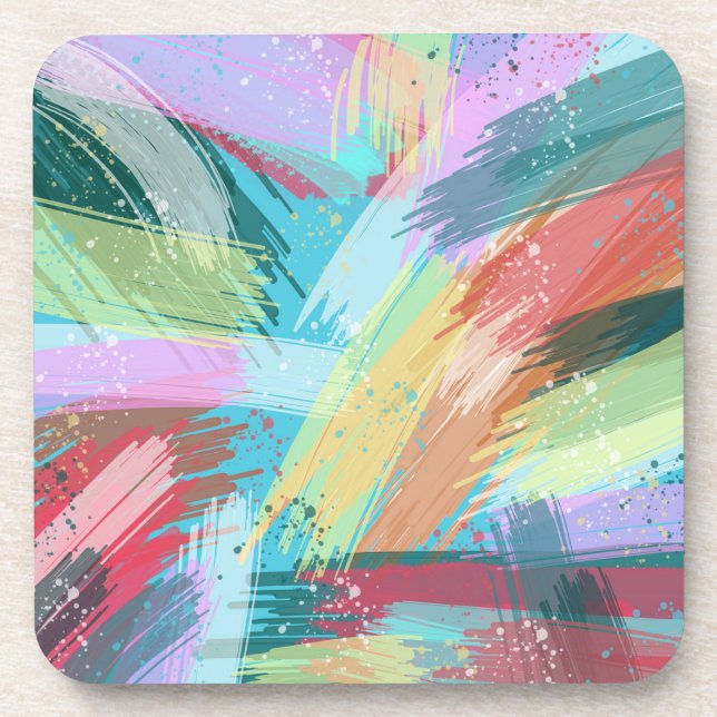 Dessous-de-verre Pastel d'Art Abstrait (Devant)