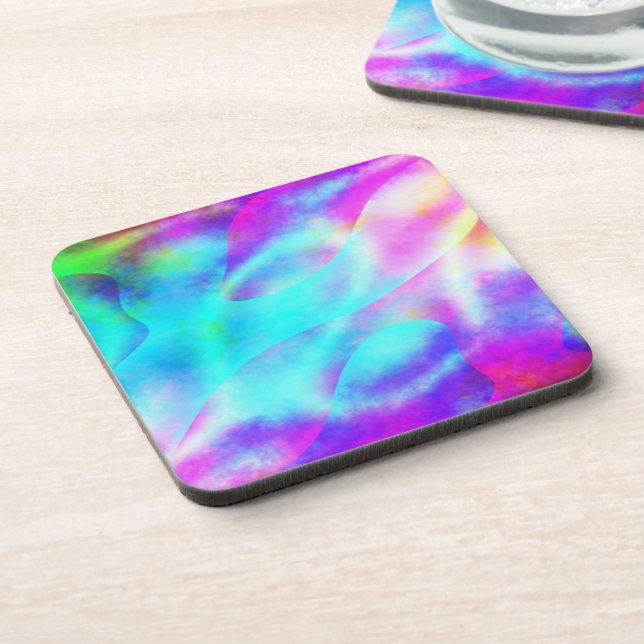 Dessous-de-verre Pastel Neon Arc-en-ciel Art dégradé (Côté gauche)