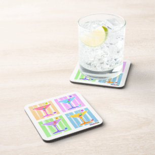 DESSOUS-DE-VERRE PASTEL POP ART MARTINIS