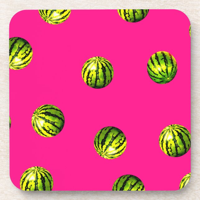 Dessous-de-verre pastèque rose motif (Devant)
