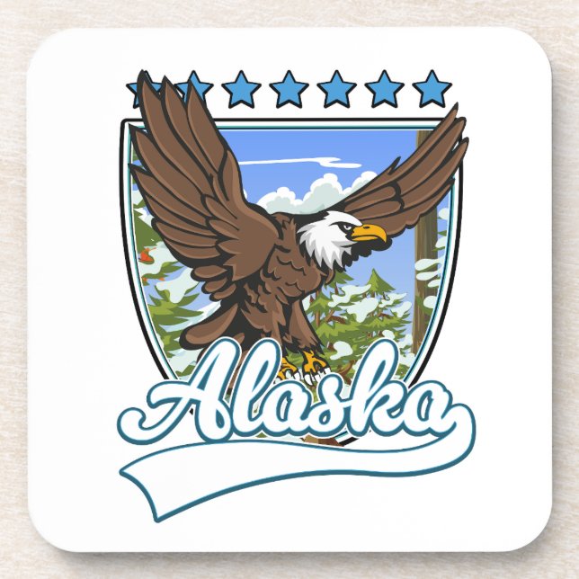Dessous-de-verre Patch de voyage en Alaska (Devant)