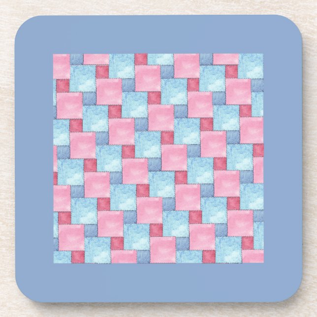 Dessous-de-verre Patchwork Cork Dessous de verre, Rose, Blues (Devant)