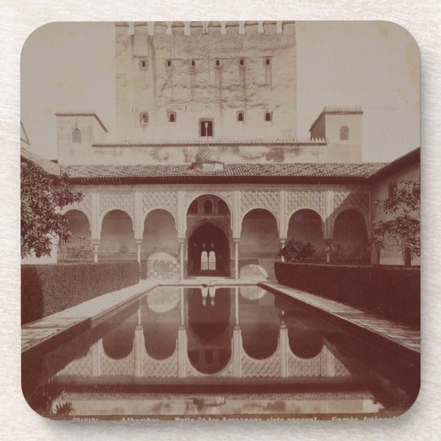 Dessous-de-verre Patio de los Arrayanes, Alhambra, c.1875-80 (sépia (Devant)