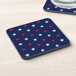 Dessous-de-verre Patriotique Rouge bleu marine étoiles bleues 4 jui