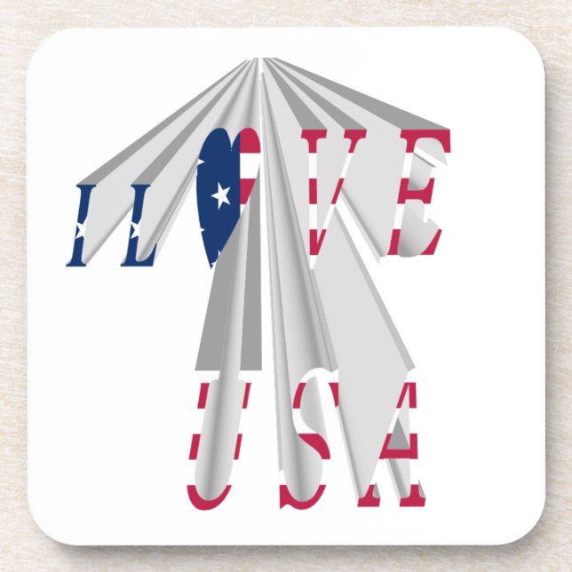 Dessous-de-verre Patriotisme effarant : I Love USA Perspective Art (Devant)