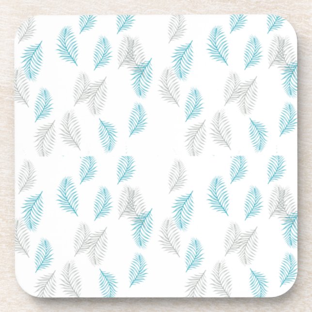 Dessous-de-verre Pattern Blue & Gray Leaves (Devant)