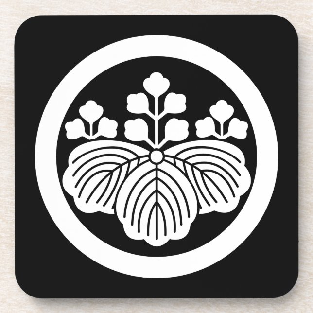 Dessous-de-verre Paulownia with 5&3 blooms in circle (Devant)