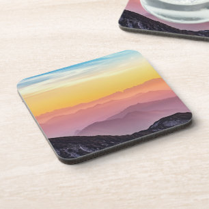 Dessous-de-verre Paysage de montagne au coucher du soleil