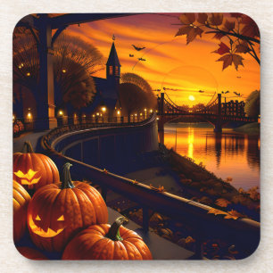 Dessous-de-verre Paysage d'Halloween deux