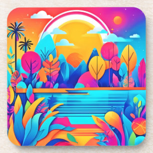 Dessous-de-verre Paysage du lever du soleil