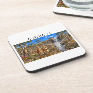 Dessous-de-verre Paysage Faune Australienne Kangourous