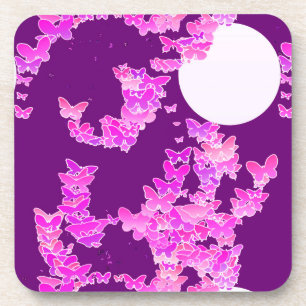 Dessous-de-verre Paysage lunaire avec papillons - orchidée, améthys