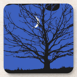 Dessous-de-verre Paysage lunaire en bleu et noir de Cobalt