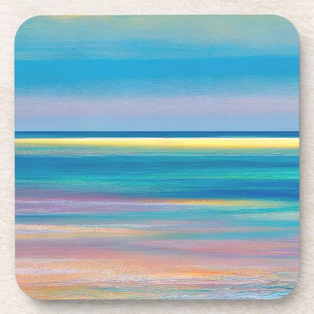 Dessous-de-verre Paysage marin Abstrait "Fuchsia Fusion" (Devant)