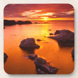 Dessous-de-verre Paysage marin orange, coucher de soleil, Californi