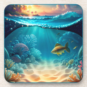 Dessous-de-verre Paysage sous-marin tropical