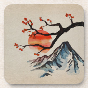 Dessous-de-verre Paysage zen et sérénité - Coucher de soleil de 